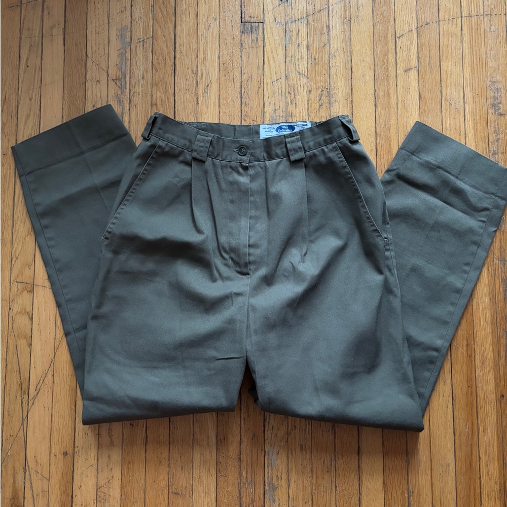 Vintage Tilley Endurables khaki green high waist straight leg pants trousers